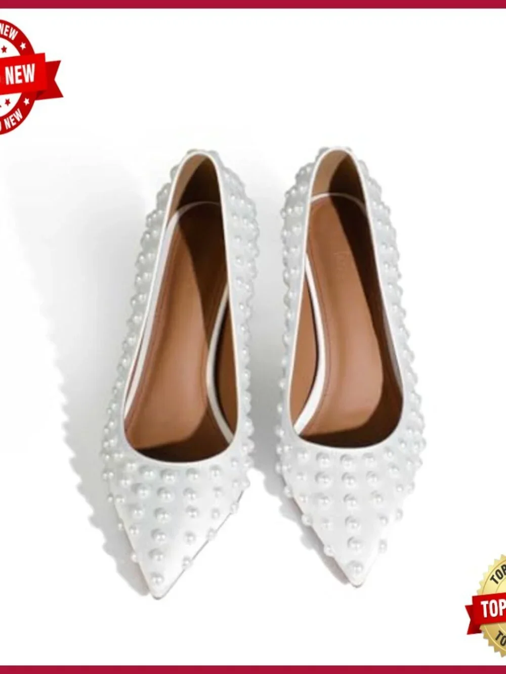 Stiletto Heel Pumps Pearl Studded Satin Slip-On Shoes Size 5-12